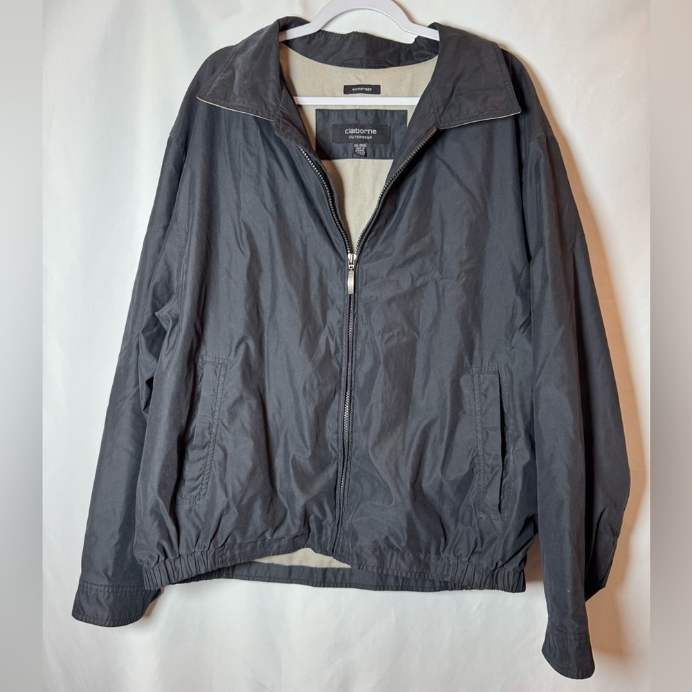 Claiborne Men's Outerwear Black Microfiber Jacket XXL
